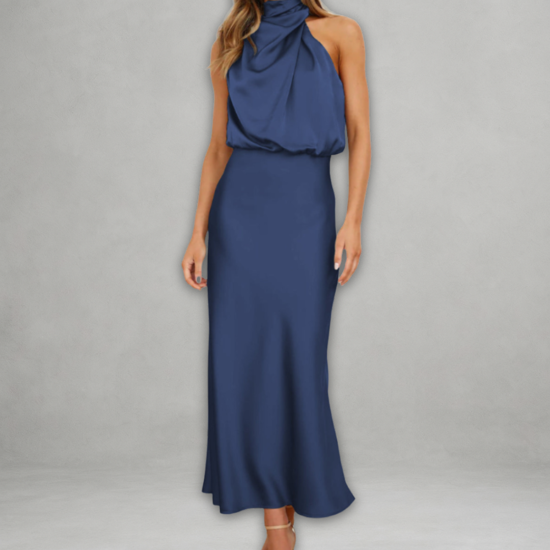 Teresa | Vestito lungo con colletto halter