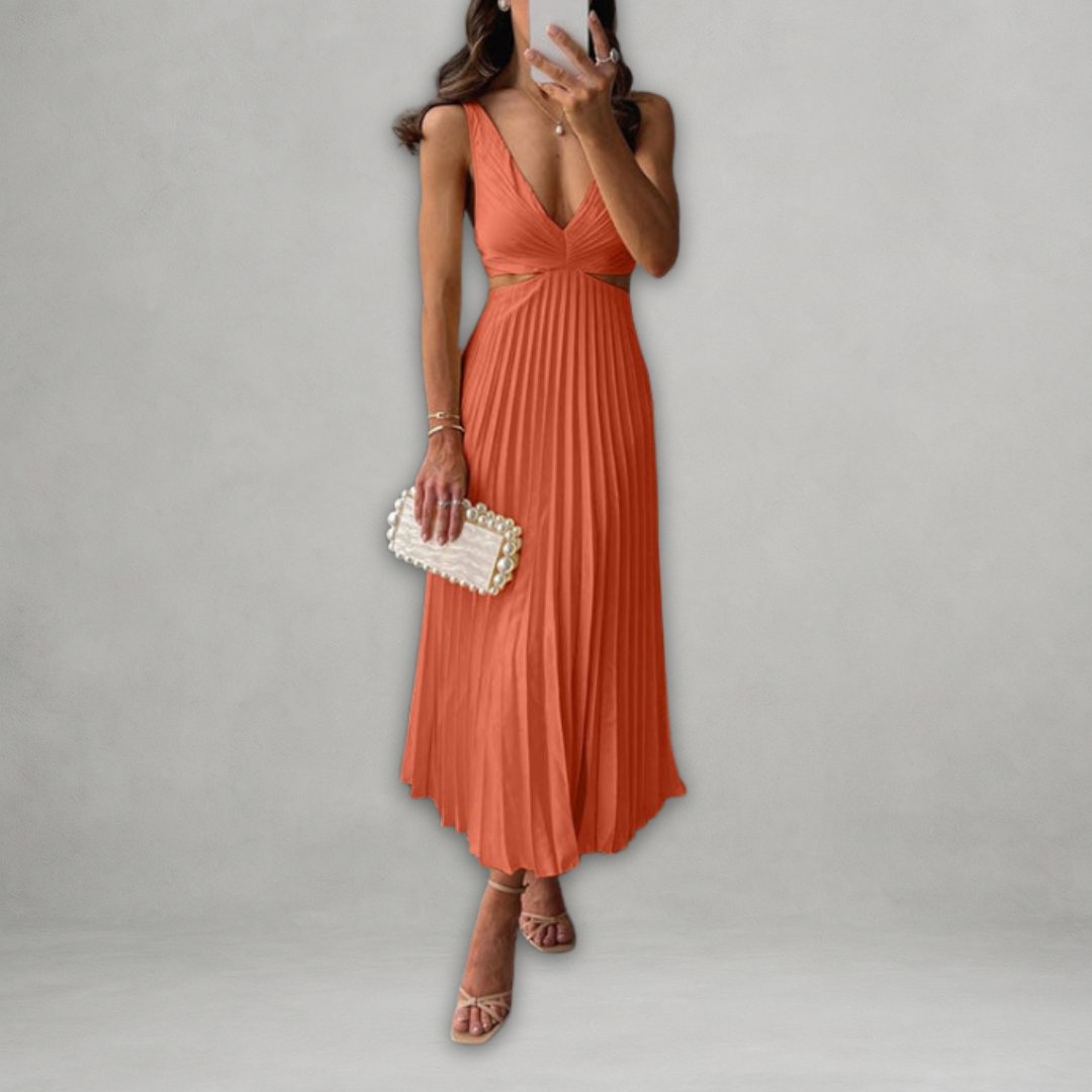 Kety | Vestito plissettato con scollo