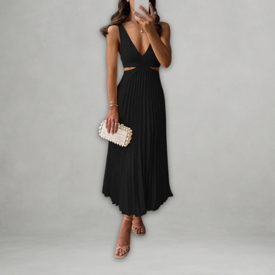 Kety | Vestito plissettato con scollo