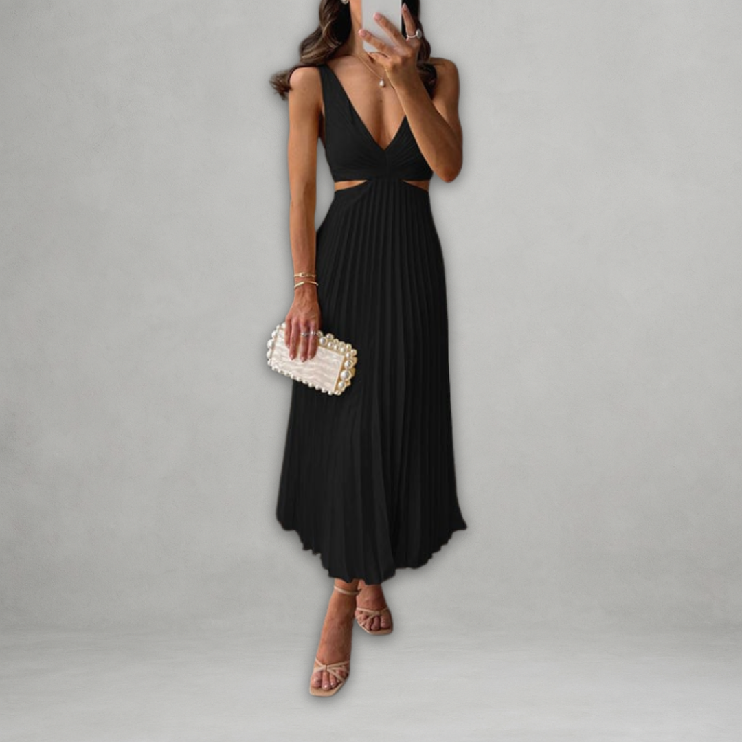 Kety | Vestito plissettato con scollo