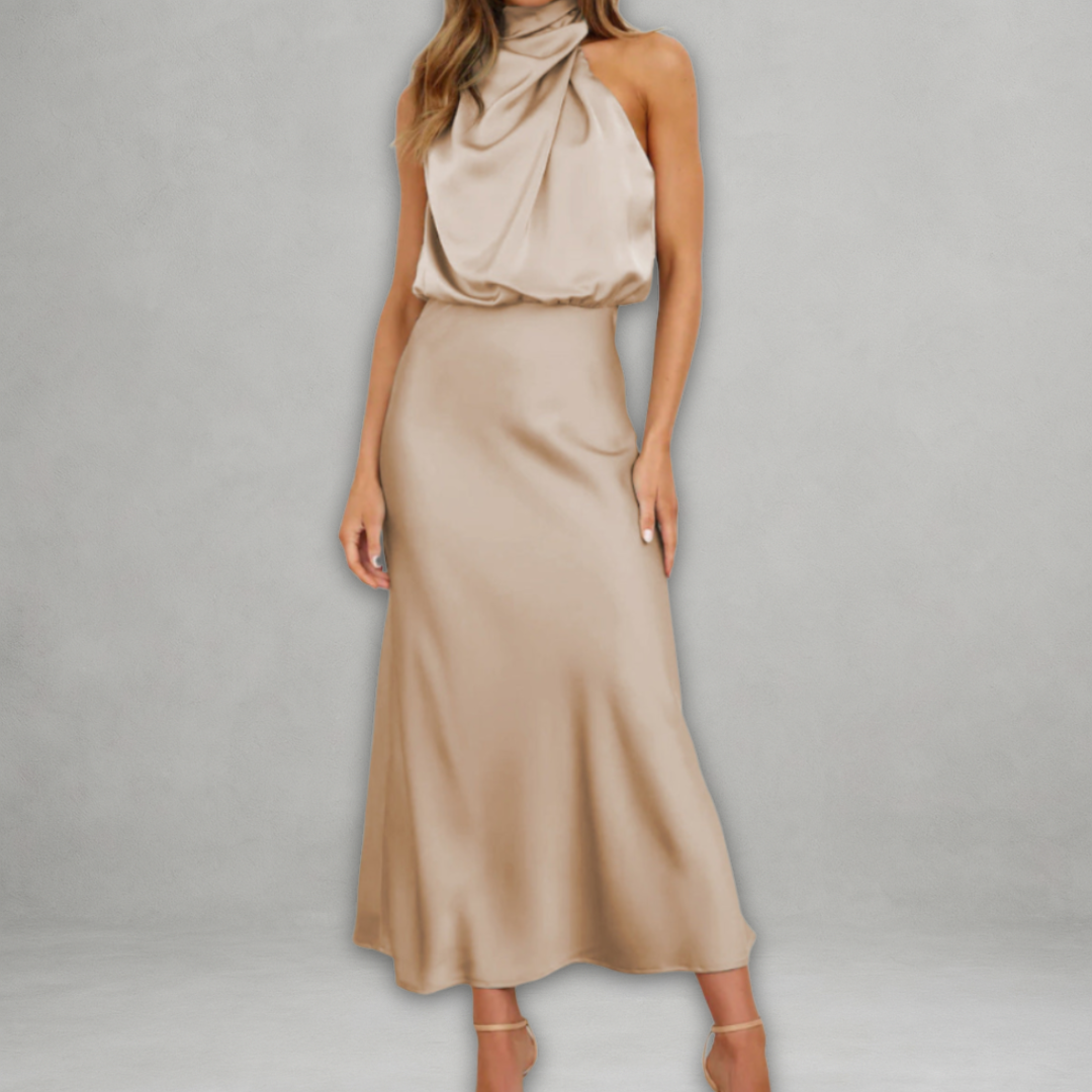 Teresa | Vestito lungo con colletto halter