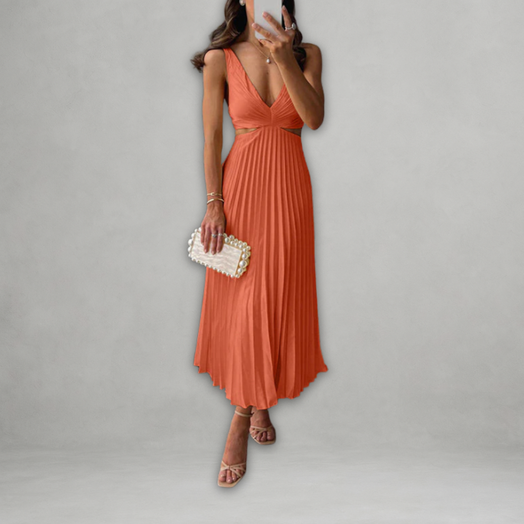 Kety | Vestito plissettato con scollo