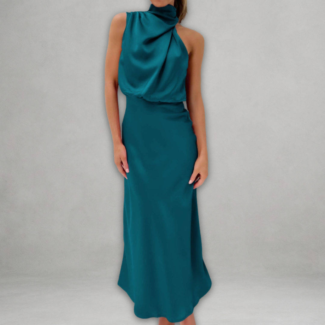 Teresa | Vestito lungo con colletto halter