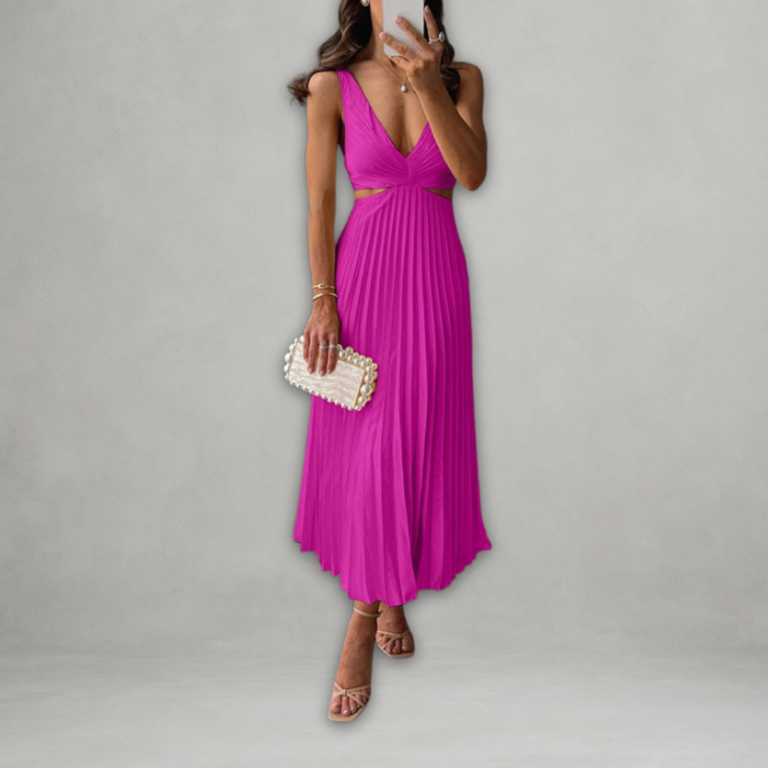 Kety | Vestito plissettato con scollo