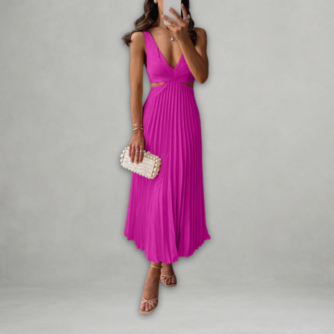 Kety | Vestito plissettato con scollo