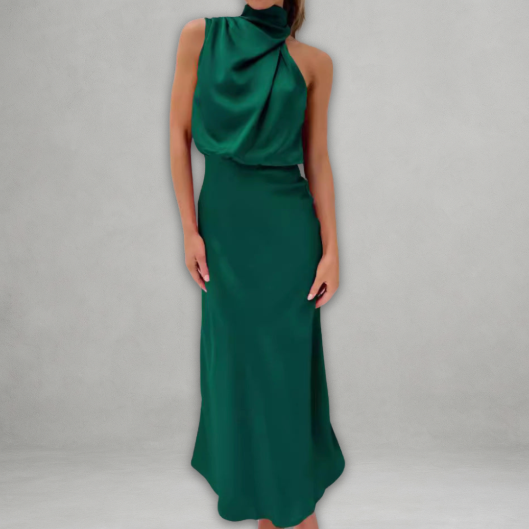 Teresa | Vestito lungo con colletto halter