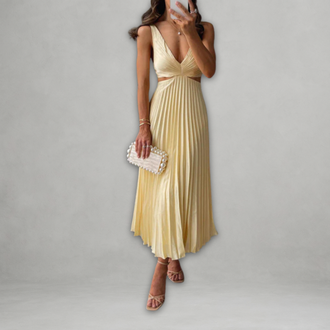 Kety | Vestito plissettato con scollo